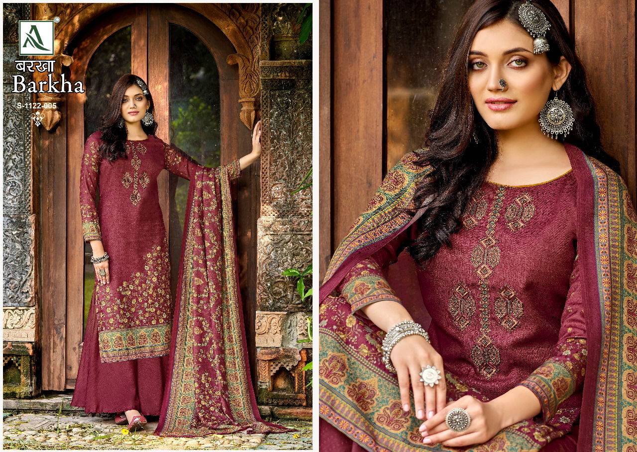 Alok Barkha Casual Wear Wholesale Pashmina Dress Material Catalog
